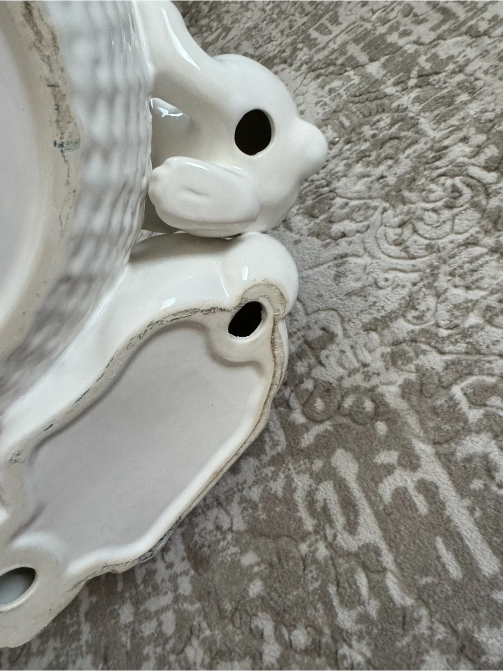 Williams Sonoma Easter White Ceramic Bunny Bowl Trio
